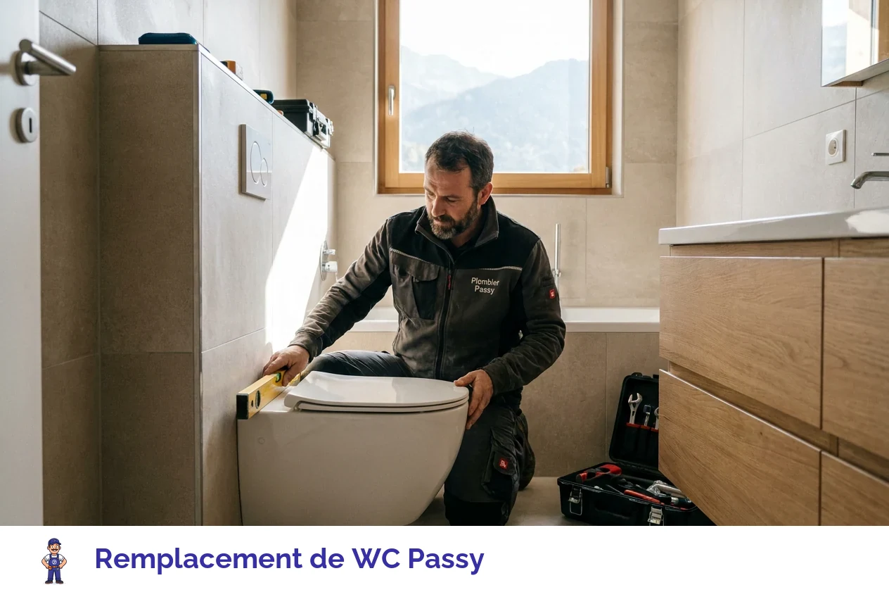 Remplacement de WC à Passy